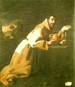 Francisco de Zurbaran francis kneeling painting